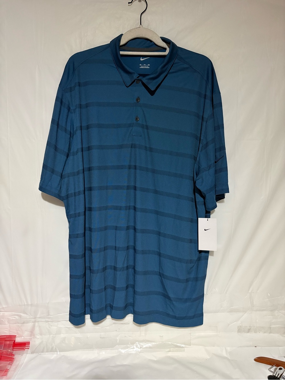 Nike Men’s Blue Striped Golf Polo